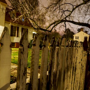 Old fence at night